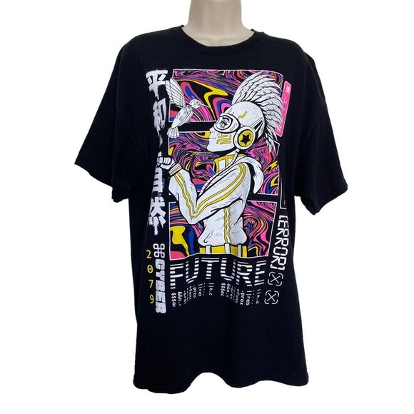 Tree Hugger Tops - Tree Hugger Cyberwave 2079 Future Robotic Hummingbird Tee Sz XL